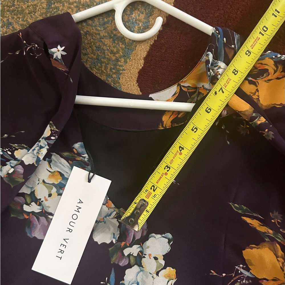 Size small floral Amour Vert NWT mini dress - Picture 5 of 7
